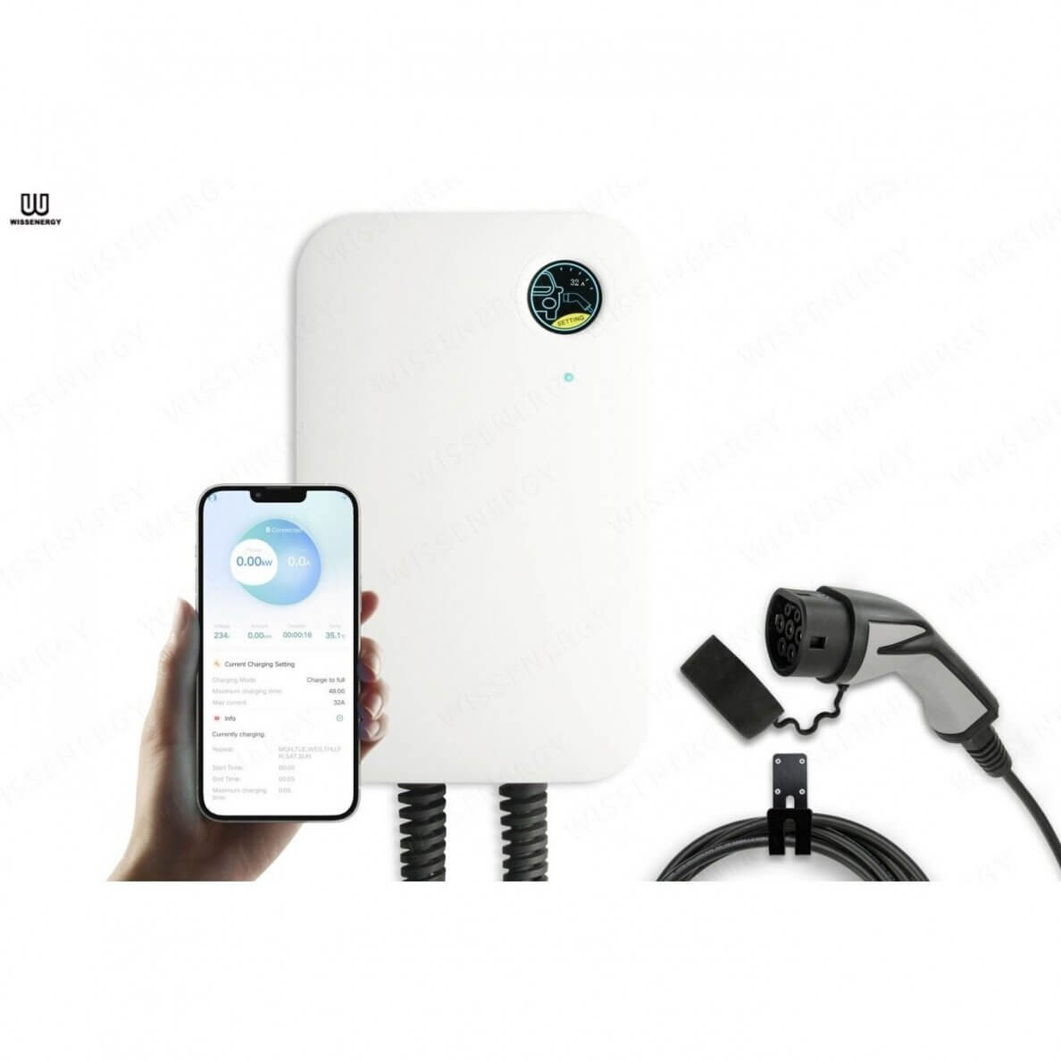 7kW 1-phase wallbox charging station WB20 with Wi-fi function