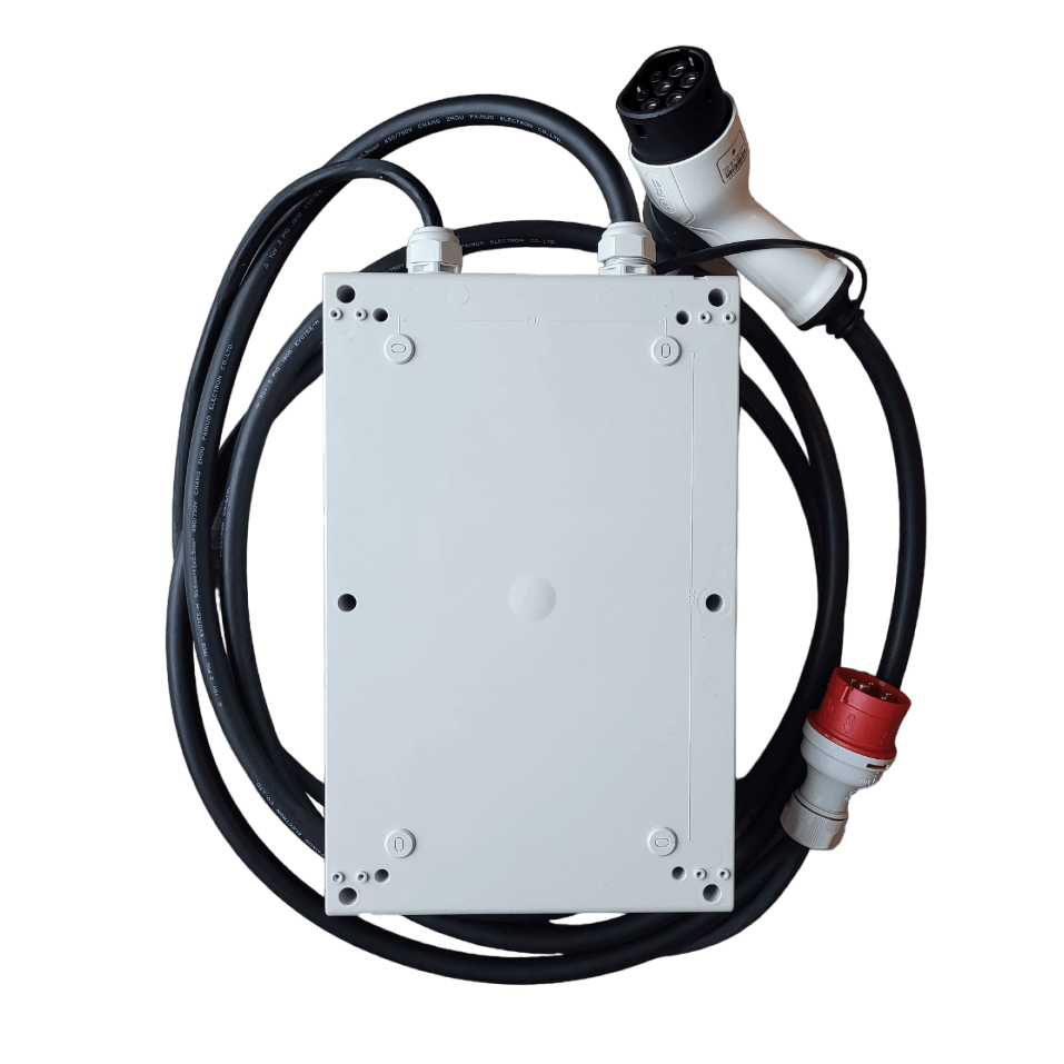 Charging station with Type 2 cable 5m long, 11kW and three-phase plug