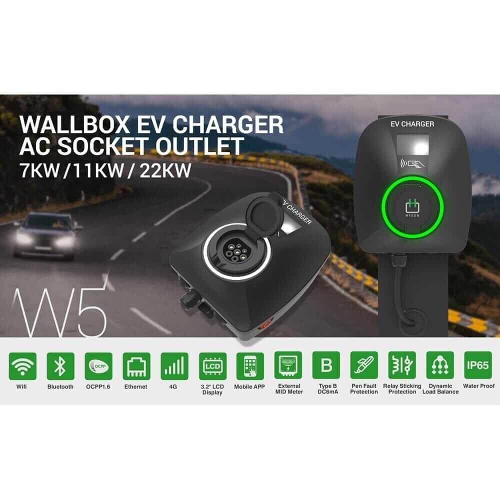 HYSUN charging station HY070W5-T2 - 22kW with type socket, OCPP protocol