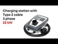 Charging station 3 phase , 22Kw with type 2 cable + balancing power regulation