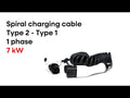 Spiral charging cable Type 2 - Type 1 - ( 32A, 1 phase, 6,6KW )