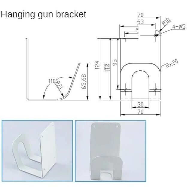 White metal charging cable holder