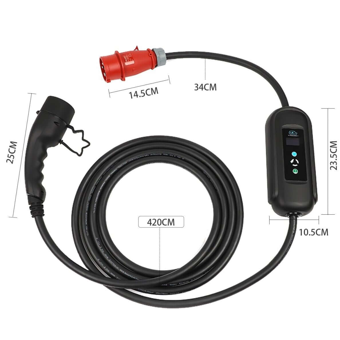 Charging cable 480 V - Type 2 ( 16A, 3 phases 11 kW)
