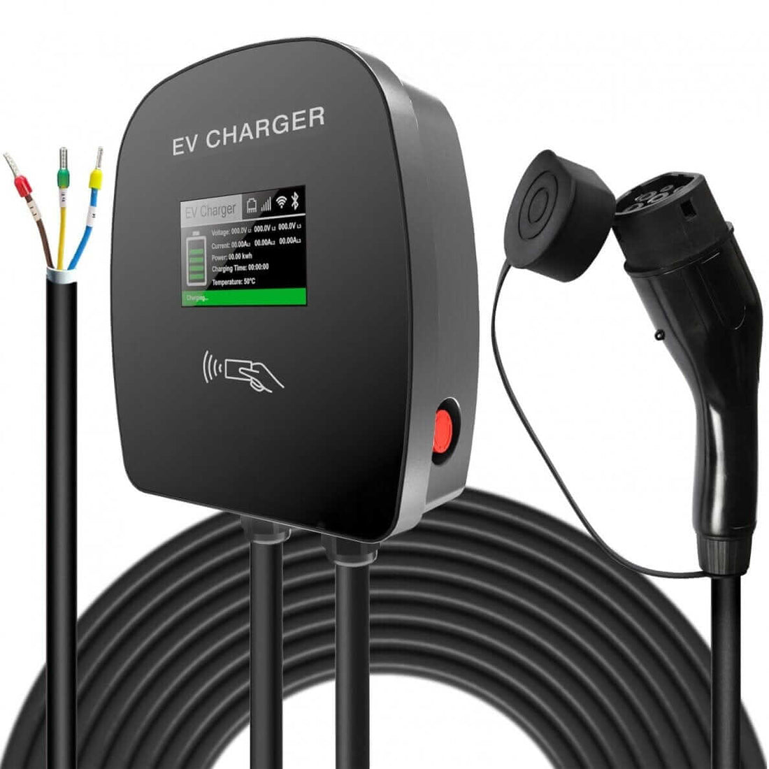HYSUN charging station Wallbox 22kW with type 2 cable, 5m, OCPP protocol,