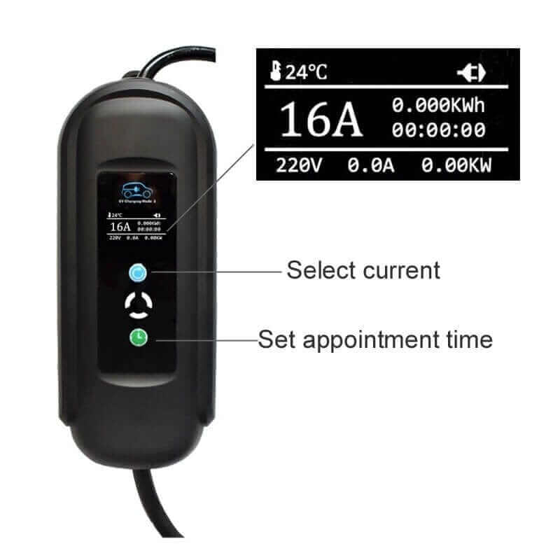 Charging cable 220V - Type 1 ( 16A, 1 phase 3.6 kW) with time function
