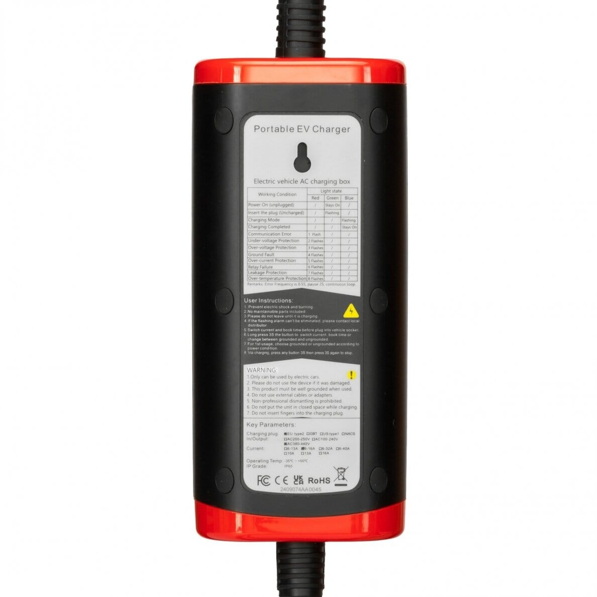 evchargershop Charging cable Charging cable 480 V - Type 2 ( 16A, 3 phases 11 kW)