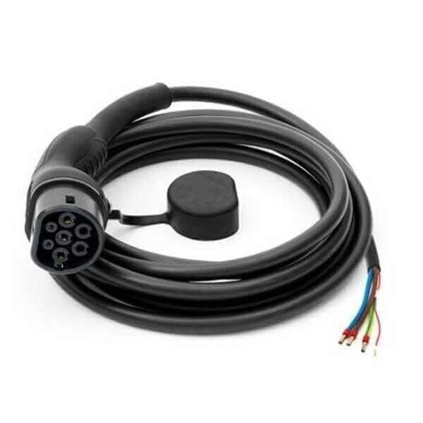 Replacement cable for EV charging station Type 2, 32A, 1 phase, 5m, 7kW