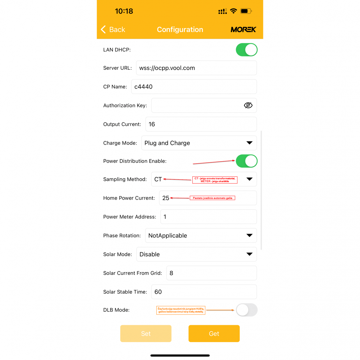 evchargershop Charging station Morek brand charging station 11 kW Type 2 plug, dynamic balancing