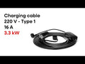 Charging cable 220V - Type 1, 10m ( 16A, 1 phase 3,6 kW)