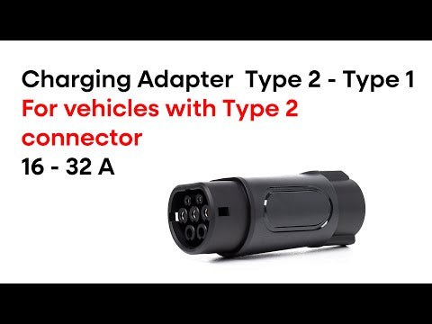 Type 1 - Type 2 adapter (for car with Type 2 connector)