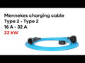 Mennekes charging cable Type 2 - Type 2 ( 32A, 3 Phases, 21 KW )