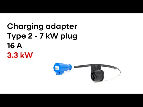 Type 2 connector plug from the station to the 7kW plug tip , charging 16A, 3.3 kW