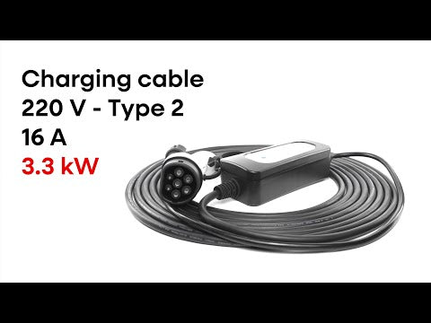 Charging cable 220V - Type 2 , 10m ( 16A, 1 Phase 3,3 kW)