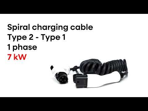 Spiral charging cable Type 2 - Type 1 - ( 32A, 1 phase, 6,6KW )
