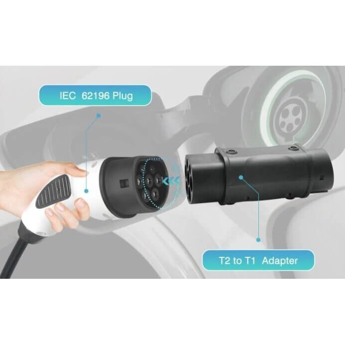 Type 1 - Type 2 adapter without cable, 32A