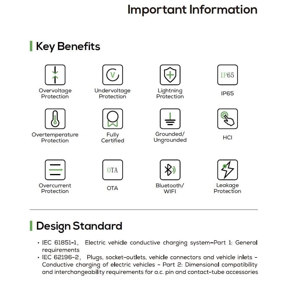 evchargershop Charging station Yingrao Charging Station 11kW with Type 2 Cable and App